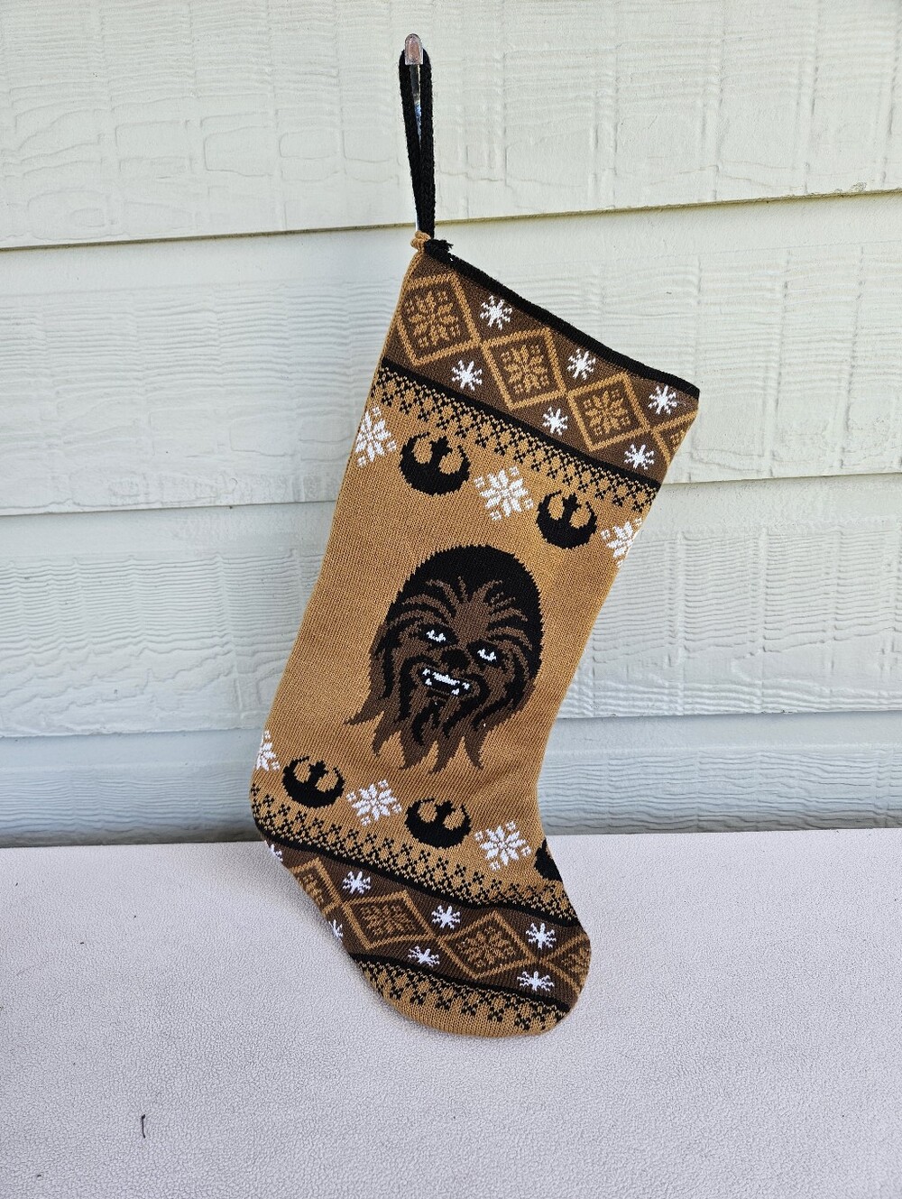 Ruz Star Wars Chewbacca Sweater Knit Christmas Holiday Stocking Brown Hanging